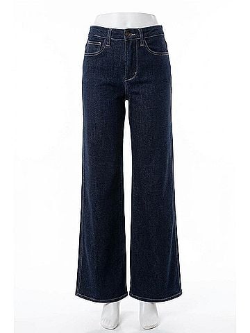 Judy Blue Women's High Waist Tummy Control Retro Wide Leg Dark Denim Jean in Midnight Dark (view 1)