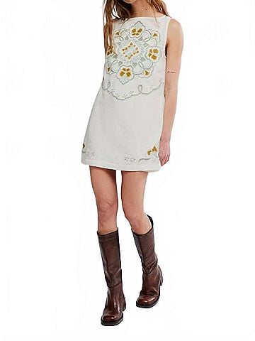 Free People Electric Garden Mini Dress in Ivory Combo (view 2)