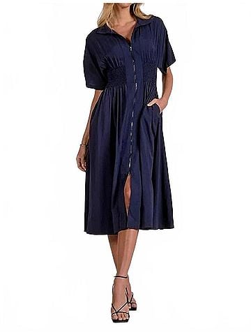 Elan Elle Midi Dress in Navy (view 2)