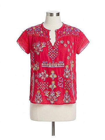 Johnny Was Monserrat Lafaret Blouse in Virtual Pink (view 1)