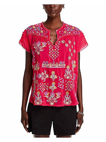Johnny Was Monserrat Lafaret Blouse in Virtual Pink (view 2)