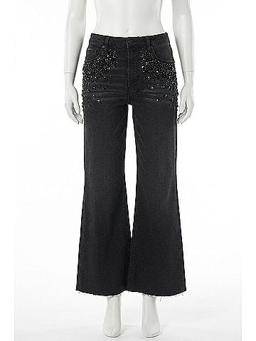 Dear John Fiona Wide Leg Jeans in Black Sparkle (view 1)