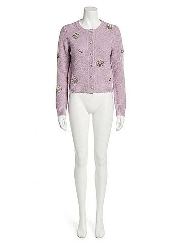 Astr Doretha Long Sleeve Cardigan in Purple (view 1)