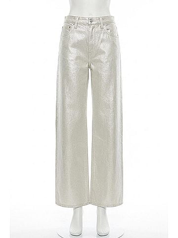 Pistola Tate High Rise Bowed Wide Leg Jeans in Champagne Luster (view 1)