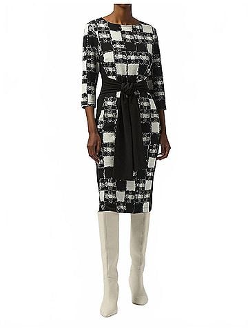 Joseph Ribkoff Ladies Van Dress in Black/Cream (view 2)