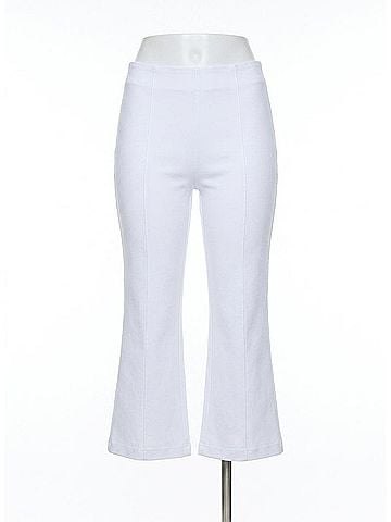Lyssé Women's Lizzette Bow Detail Crop Flare Denim Pants in White (view 1)