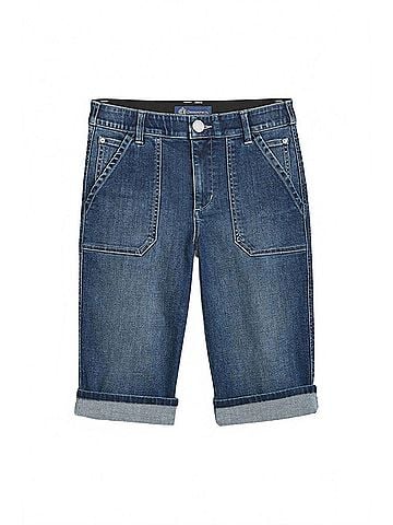 Democracy Women's Ab Solution High Rise Bermuda Short in Blue Artisinal (view 1)