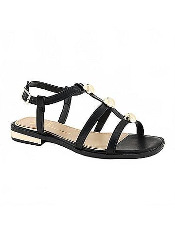 Andrea Women's T-Bar Comfort Sandals in Black (view 1)