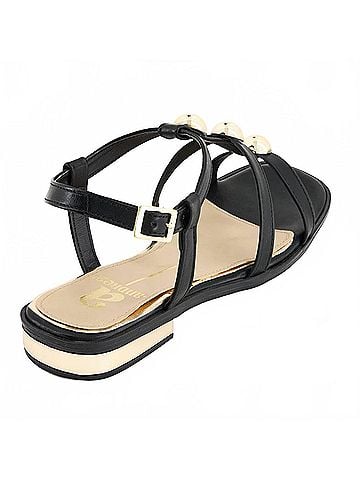 Andrea Women's T-Bar Comfort Sandals in Black (view 2)