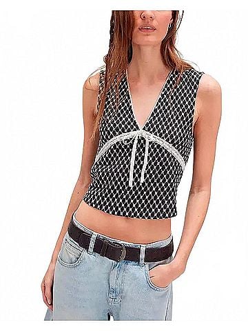 Free People Good Graces Top in Black Combo (view 2)