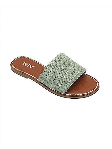 Mia Women's Crochet Slip On Sandal in Sage (view 1)