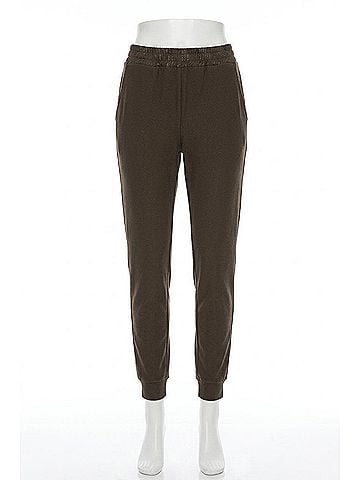 Lyssé Women's Autumnal Gathered Waist Pant in Deep Olive (view 1)