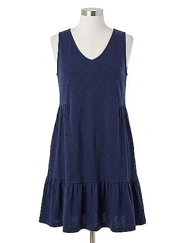 Tribal Soft Slub Knit Sleeveless V-Neck Mini Dress in Jet Blue (view 1)