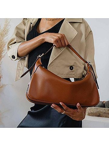 melie bianco Women's Nicolette Vegan Shoulder Bag in Saddle (view 2)