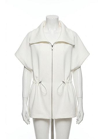 Joseph Ribkoff Scuba Jersey Boxy Jacket With Drawstring Waist in Off White (view 1)