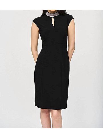Joseph Ribkoff Embellished Choker Collar Sheath Dress in Black (view 2)