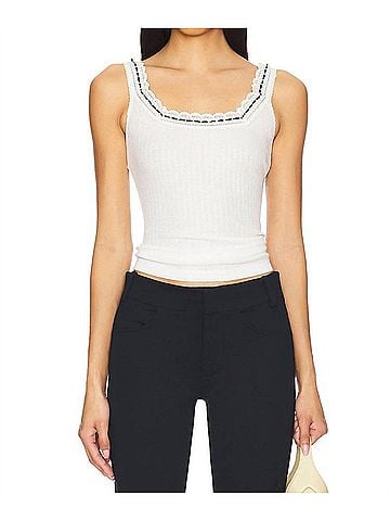 Free People Only You Tank Top in Ivory (view 2)