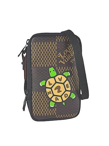 Louis Vuitton Louis Vuitton LOUIS VUITTON Shoulder Bag Damier Giant NIGO Collaboration Double Phone Pouch Ebene Men's N40377 z11019 (view 1)