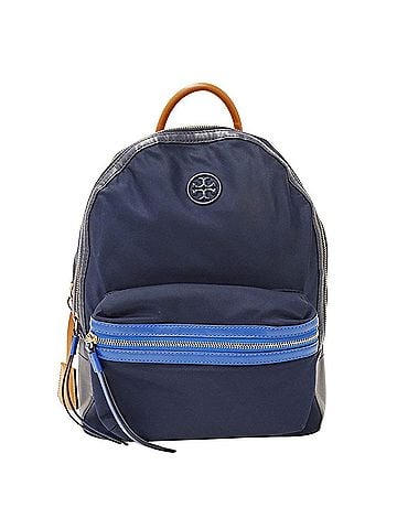 Tory Burch Tory Burch handbag, women's, brand backpack, nylon, navy, logo. (view 1)