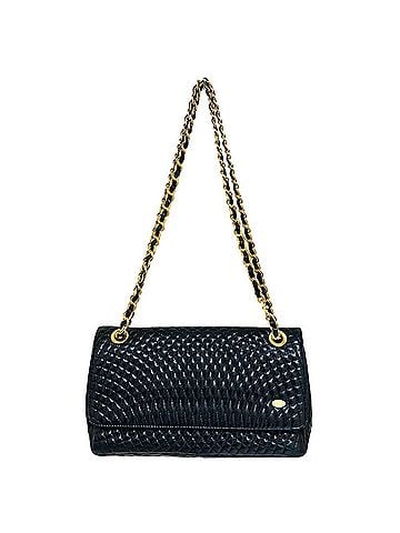 Bally BALLY Leather Quilted Flap Chain Shoulder Bag, Black, Women's (view 2)