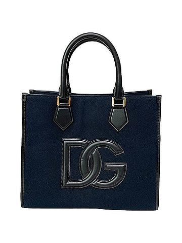 Dolce & Gabbana Dolce &amp; Gabbana DOLCE&amp;GABBANA DG Leather Piping Canvas Tote Bag Black Women's (view 1)