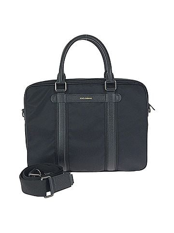 Dolce & Gabbana Dolce &amp; Gabbana DOLCE&amp;GABBANA 2-way business bag/briefcase/shoulder bag for men, black with gunmetal hardware, nylon and leather. (view 1)