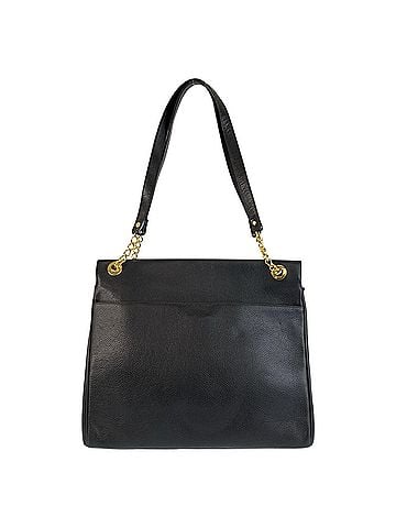 Bally BALLY (Bally) Black Leather Tote Bag with Gold Hardware and Chain Shoulder Strap - Women's (view 2)