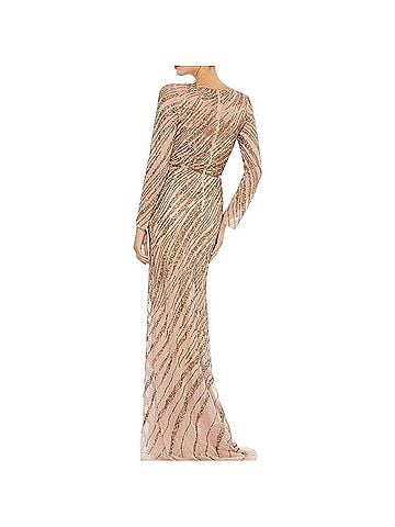 Mac Duggal LONG SLEEVE BEADED COLUMN GOWN Cocktail Dress (view 2)