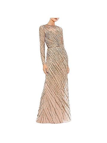 Mac Duggal LONG SLEEVE BEADED COLUMN GOWN Cocktail Dress (view 1)