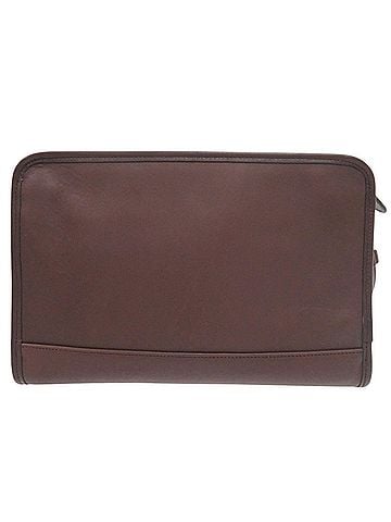 Coach Coach Old 9833 Leather Dark Brown Clutch Bag Second 1482COACH (view 2)