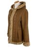 Esprit Vintage 90s Brown Faux Suede Sherpa Lined Embroidered Hooded Coat Y2K Grunge Boho Penny Lane Afghan Faux Fur Jacket - photo 5