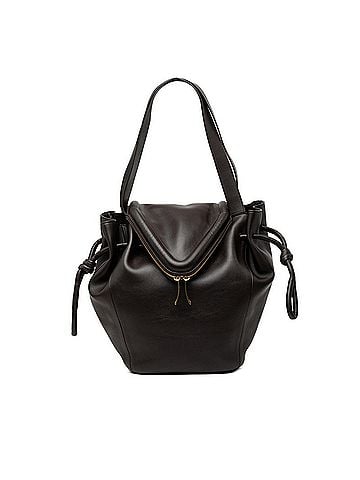 Bottega Veneta Bottega Veneta Beak Tote Bag Shoulder Drawstring Dark Brown Leather Women's BOTTEGAVENETA (view 1)