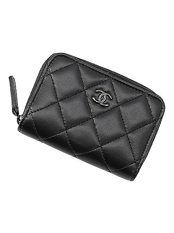 Chanel Chanel Wallet/Coin Case Matelassé Coco Mark Classic Zip Coin Purse Lambskin AP0216 CHANEL Wallet Black (view 1)