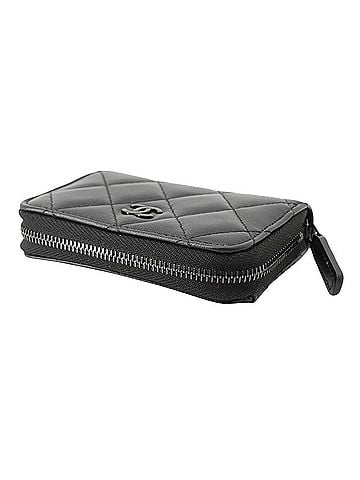 Chanel Chanel Wallet/Coin Case Matelassé Coco Mark Classic Zip Coin Purse Lambskin AP0216 CHANEL Wallet Black (view 2)