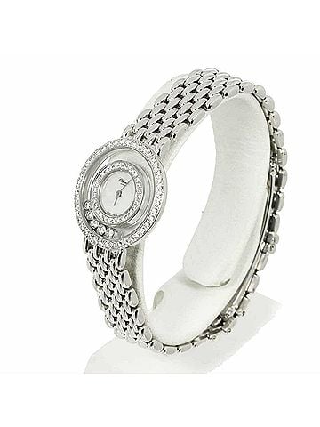 Chopard Chopard Happy Diamonds 20 9064 1004 Double Diamond Bezel Ladies' Watch 5P Moving White Mother-of-Pearl 18K Gold Quartz (view 1)