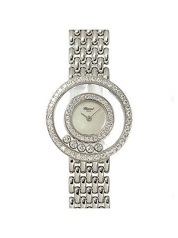 Chopard Chopard Happy Diamonds 20 9064 1004 Double Diamond Bezel Ladies' Watch 5P Moving White Mother-of-Pearl 18K Gold Quartz (view 2)