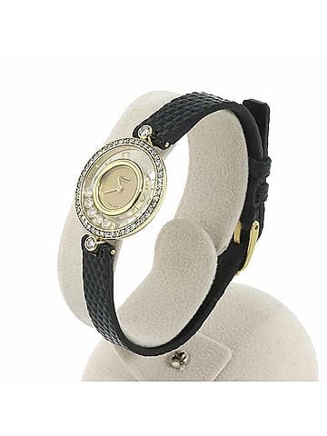 Chopard Chopard Happy Diamonds 20 3926-12 Ladies' Watch, Diamond Bezel, Lugs, 5 Diamonds, Moving 18K Yellow Gold, Quartz. (view 2)