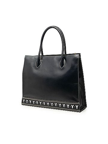 Saint Laurent Saint Laurent 2-Way Tote Bag/Shoulder Bag, Navy Leather, Women's (view 2)
