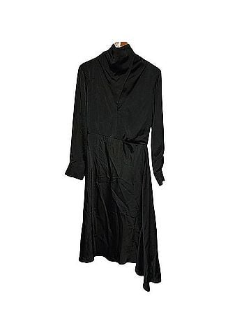 Jil Sander Fluid Viscose Long Sleeve A-Line Dress Cocktail Dress (view 1)