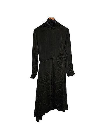 Jil Sander Fluid Viscose Long Sleeve A-Line Dress Cocktail Dress (view 2)