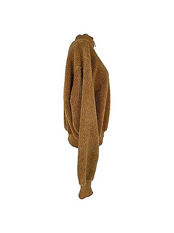 Ralph Lauren Polo Ralph Lauren Fleece Sherpa Quarter Zip Jacket on Brown Polyester (view 2)