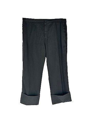 Ann Demeulemeester Ann Demeulemeester Straight-Leg Cuffed Hem Trousers in Black Wool (view 1)