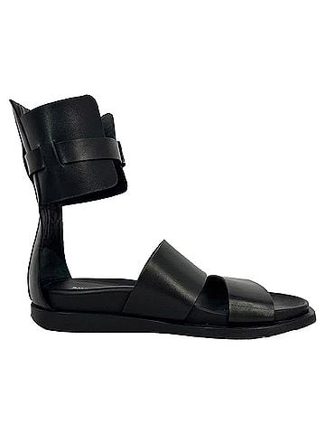 Ann Demeulemeester Ann Demeulemeester Belted Ankle Wrap Sandals in Black Leather (view 1)