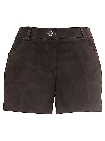 Michael Kors Michael Kors Mini Shorts in Brown Lambskin (view 1)