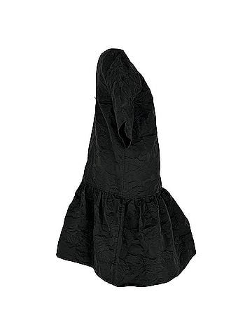 Ganni Ganni Botanical Jacquard Open-Back Mini Dress in Black Polyester (view 2)
