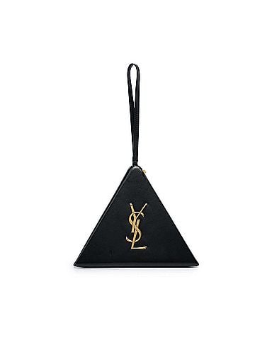 Saint Laurent Small Leather Pyramid Box Clutch (view 1)