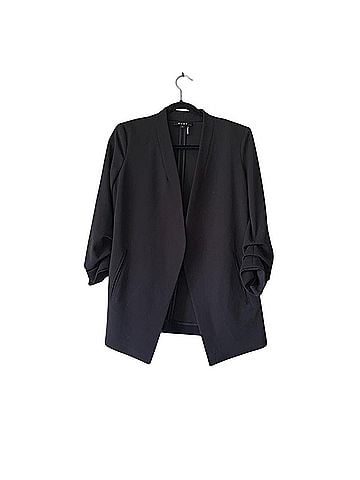 DKNY Foundation Long Sleeve Open Front Jacket with Pockets Blazer (view 1)