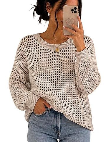 CALVIN KLEIN JEANS Open Knit Cropped Sweater Pullover Sweater (view 1)
