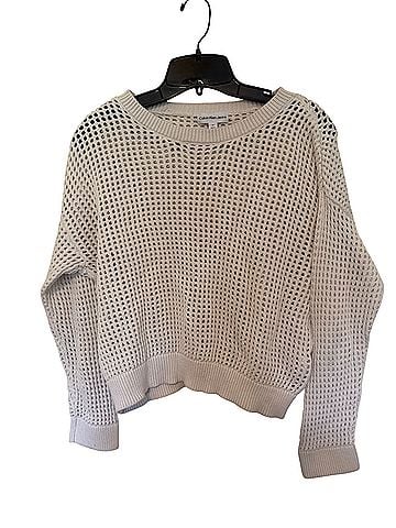 CALVIN KLEIN JEANS Open Knit Cropped Sweater Pullover Sweater (view 2)