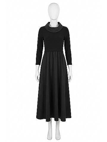 Joseph Ribkoff Overlap Collar 3/4 Sleeve Fit And Flare Dress in Black (view 1)
